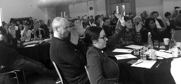 Corporate audience engagement during wellness presentation